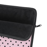 Laptop Sleeve-Glam Black Bow-Soft Pink-Black Polka Dots