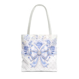 Ethereal Blue Diamond Bow - Tote Bag