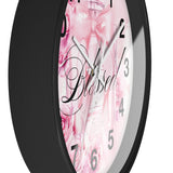 Wall Clock - Pink & Blush Perfume Bottle - Blessed Black