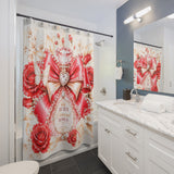 Ruby Diamond Roses Perfume Bottle - Shower Curtains