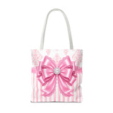Princess Pink Damask Bow - Tote Bag