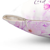 Purple Flower Bouquet - Blessed is the One - Square Pillow (Faith)
