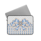 Celestial Blue Diamond | Damask Bow Couture - Laptop Sleeve