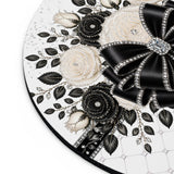 Ivory Noir Couture Diamond Bow - Mouse Pad