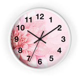 Wall Clock - Pink Dahlia Glitter - Give Thanks in all Circumstances