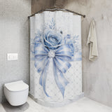Blue Couture Diamond Bow - Shower Curtains