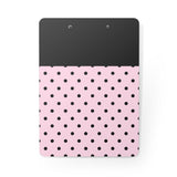 Clipboard-Glam Black Bow-Soft Pink-Black Polka Dots