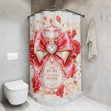 Ruby Diamond Roses Perfume Bottle - Shower Curtains