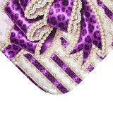 Purple Leopard Bow Couture - Bath Mat