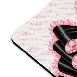 Black & Pink Ruffle Bow | Pink Zebra Print - Mouse Pad