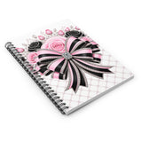 Pink Noir Couture Diamond Bow - Spiral Notebook