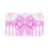 Orchid Lilac Damask Bow - Bath Mat