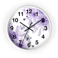 Wall Clock-Purple Floral Watercolor