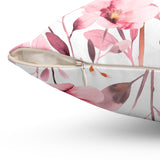 Square Pillow - Chosen in Christ - Berry Floral Watercolor