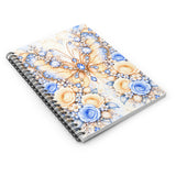 Buttercream Sapphire Blossom Butterfly - Spiral Notebook