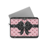 Obsidian Lace Bow in Princess Pink - Laptop Sleeve