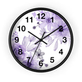 Wall Clock-Purple Floral Watercolor