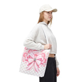 Candy Stripe Pink Couture Bow - Tote Bag