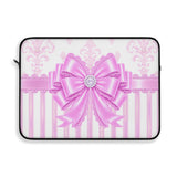 Orchid Lilac Damask Bow - Laptop Sleeve