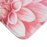 Bath Mat - Pink Dahlia Glitter - Give Thanks in all Circumstances