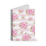 Pink Sugar Blossom Stripes - Spiral Notebook