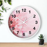 Wall Clock - Pink Dahlia Glitter - Give Thanks in all Circumstances