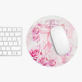 Mouse Pad -  Pink Blush & Roses Perfume Bottle - Blessed