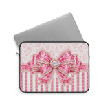 Pink Leopard Bow Couture- Laptop Sleeve