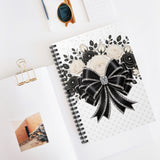 Ivory Noir Couture Diamond Bow - Spiral Notebook