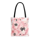 Tote Bag-Rose Gold-Pink Floral-Paint Splatter