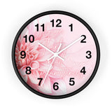 Wall Clock - Pink Dahlia Glitter - Give Thanks in all Circumstances