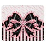 Black & Pink Ruffle Bow | Pink Zebra Print - Mouse Pad