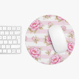 Blush Pink Garden Dream Stripes - Mouse Pad