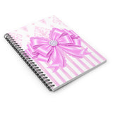 Orchid Lilac Damask Bow - Spiral Notebook