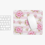 Blush Pink Garden Dream Stripes - Mouse Pad