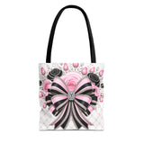 Pink Noir Couture Diamond Bow - Tote Bag
