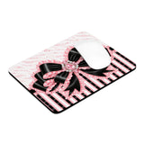 Black & Pink Ruffle Bow | Pink Zebra Print - Mouse Pad