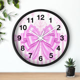 Copy of Princess Pink Damask Bow - Wall Clock