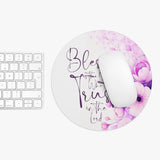 Purple Flower Bouquet - Blessed is the One - Mouse Pad (Faith)