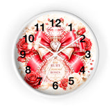 Ruby Diamond Roses Perfume Bottle - Wall Clock