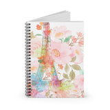 Small Spiral Notebook, 6x8in - Pink Paris Watercolor