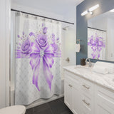 Purple Couture Diamond Bow - Shower Curtains