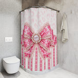 Pink Leopard Bow Couture - Shower Curtains