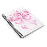 Pink Couture Diamond Bow - Spiral Notebook