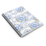 Powder Blue Sugar Blossom Stripes - Spiral Notebook