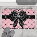 Obsidian Lace Bow in Princess Pink - Bath Mat