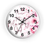 Pink Flower Bouquet - Praise Almighty God - Wall Clock (Faith)