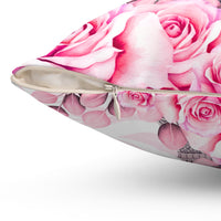 Square Pillow - Dreams Come True - Paris Dreams - Pink