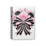 Pink Noir Couture Diamond Bow - Spiral Notebook