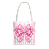 Princess Pink Damask Bow - Tote Bag